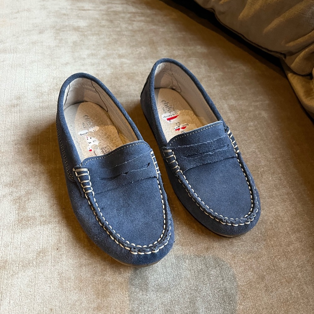 Boys Blue Suede Loafers